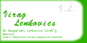 virag lenkovics business card